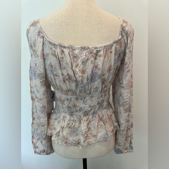 Wild Skye Floral Crop Top Ruffles Boho Style Pink White NWT - Picture 4 of 9